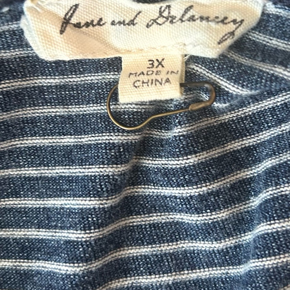 Striped Blue Women’s Casual Dress - Picture 5 of 7